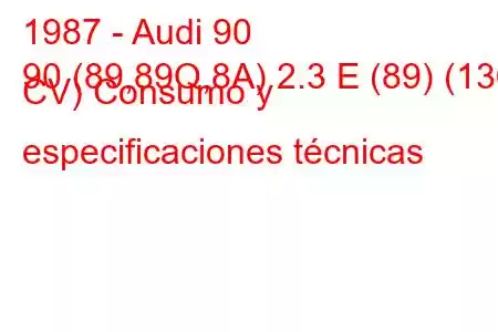 1987 - Audi 90
90 (89,89Q,8A) 2.3 E (89) (136 CV) Consumo y especificaciones técnicas