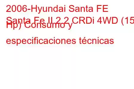 2006-Hyundai Santa FE
Santa Fe II 2.2 CRDi 4WD (150 Hp) Consumo y especificaciones técnicas