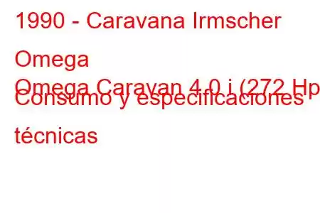 1990 - Caravana Irmscher Omega
Omega Caravan 4.0 i (272 Hp) Consumo y especificaciones técnicas