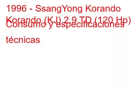 1996 - SsangYong Korando
Korando (KJ) 2.9 TD (120 Hp) Consumo y especificaciones técnicas