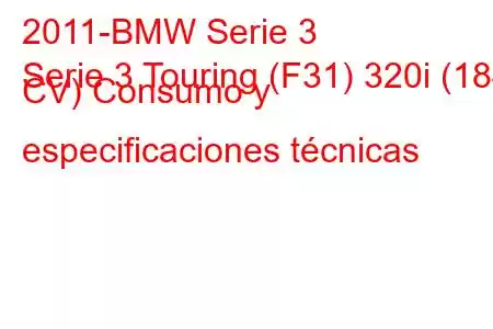 2011-BMW Serie 3
Serie 3 Touring (F31) 320i (184 CV) Consumo y especificaciones técnicas