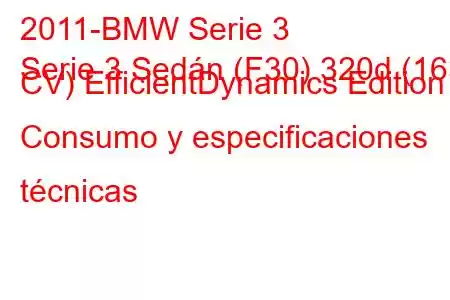 2011-BMW Serie 3
Serie 3 Sedán (F30) 320d (163 CV) EfficientDynamics Edition Consumo y especificaciones técnicas