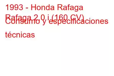 1993 - Honda Rafaga
Rafaga 2.0 i (160 CV) Consumo y especificaciones técnicas