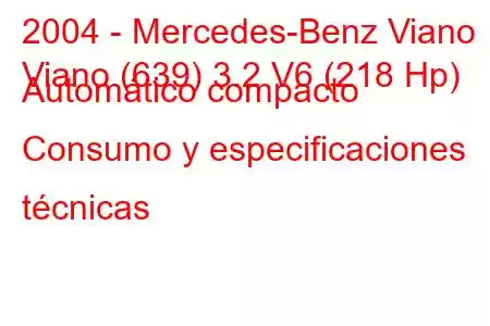 2004 - Mercedes-Benz Viano
Viano (639) 3.2 V6 (218 Hp) Automático compacto Consumo y especificaciones técnicas