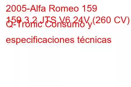 2005-Alfa Romeo 159
159 3.2 JTS V6 24V (260 CV) Q-Tronic Consumo y especificaciones técnicas