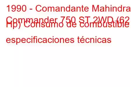 1990 - Comandante Mahindra
Commander 750 ST 2WD (62 Hp) Consumo de combustible y especificaciones técnicas