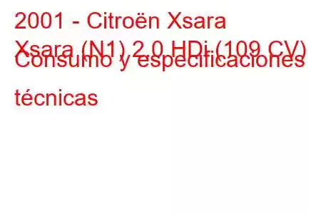 2001 - Citroën Xsara
Xsara (N1) 2.0 HDi (109 CV) Consumo y especificaciones técnicas