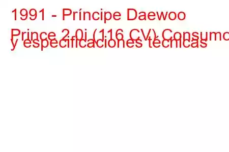 1991 - Príncipe Daewoo
Prince 2.0i (116 CV) Consumo y especificaciones técnicas