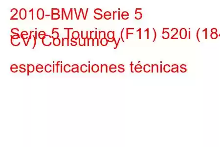 2010-BMW Serie 5
Serie 5 Touring (F11) 520i (184 CV) Consumo y especificaciones técnicas