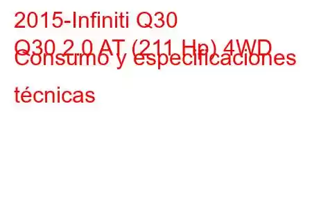 2015-Infiniti Q30
Q30 2.0 AT (211 Hp) 4WD Consumo y especificaciones técnicas