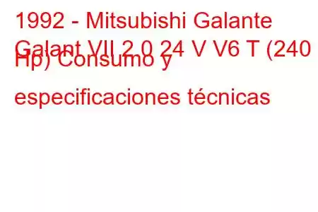 1992 - Mitsubishi Galante
Galant VII 2.0 24 V V6 T (240 Hp) Consumo y especificaciones técnicas