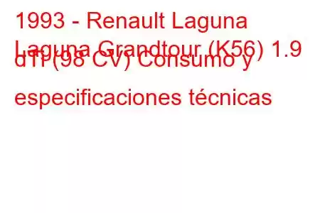 1993 - Renault Laguna
Laguna Grandtour (K56) 1.9 dTi (98 CV) Consumo y especificaciones técnicas