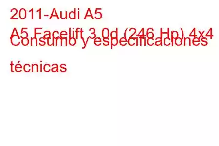 2011-Audi A5
A5 Facelift 3.0d (246 Hp) 4x4 Consumo y especificaciones técnicas