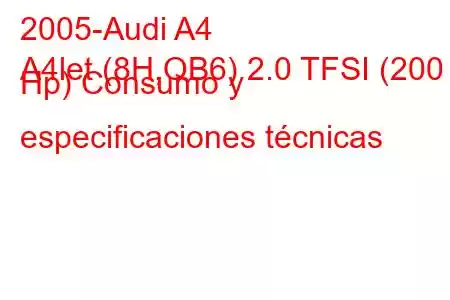 2005-Audi A4
A4let (8H,QB6) 2.0 TFSI (200 Hp) Consumo y especificaciones técnicas