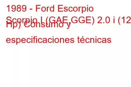 1989 - Ford Escorpio
Scorpio I (GAE,GGE) 2.0 i (120 Hp) Consumo y especificaciones técnicas