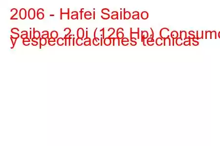 2006 - Hafei Saibao
Saibao 2.0i (126 Hp) Consumo y especificaciones técnicas