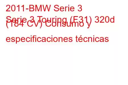 2011-BMW Serie 3
Serie 3 Touring (F31) 320d (184 CV) Consumo y especificaciones técnicas