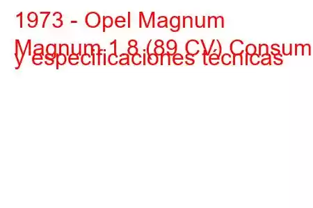 1973 - Opel Magnum
Magnum 1.8 (89 CV) Consumo y especificaciones técnicas