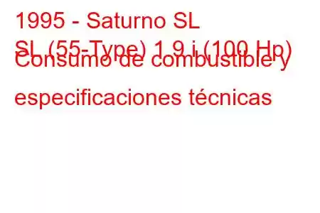 1995 - Saturno SL
SL (55-Type) 1.9 i (100 Hp) Consumo de combustible y especificaciones técnicas