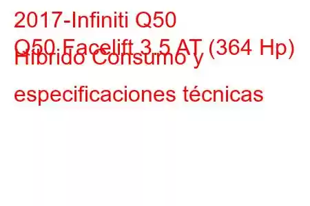 2017-Infiniti Q50
Q50 Facelift 3.5 AT (364 Hp) Híbrido Consumo y especificaciones técnicas