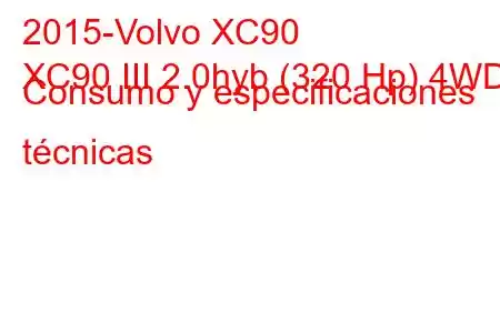 2015-Volvo XC90
XC90 III 2.0hyb (320 Hp) 4WD Consumo y especificaciones técnicas