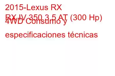 2015-Lexus RX
RX IV 350 3.5 AT (300 Hp) 4WD Consumo y especificaciones técnicas