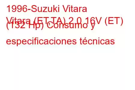 1996-Suzuki Vitara
Vitara (ET,TA) 2.0 16V (ET) (132 Hp) Consumo y especificaciones técnicas