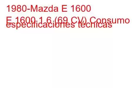 1980-Mazda E 1600
E 1600 1.6 (69 CV) Consumo y especificaciones técnicas