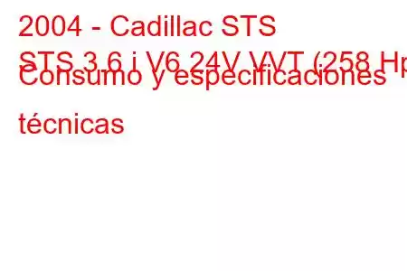 2004 - Cadillac STS
STS 3.6 i V6 24V VVT (258 Hp) Consumo y especificaciones técnicas