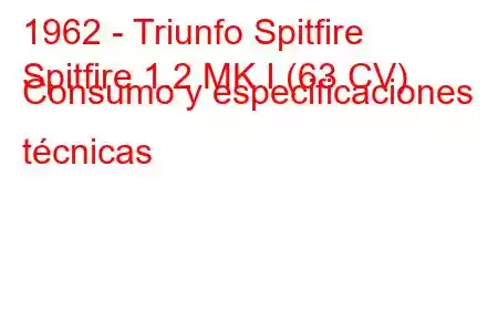 1962 - Triunfo Spitfire
Spitfire 1.2 MK I (63 CV) Consumo y especificaciones técnicas