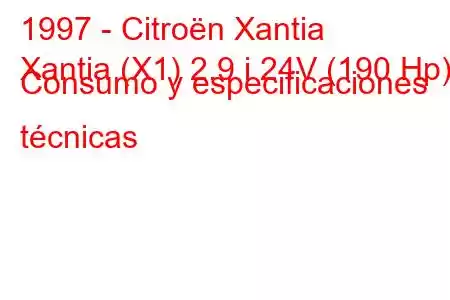 1997 - Citroën Xantia
Xantia (X1) 2.9 i 24V (190 Hp) Consumo y especificaciones técnicas