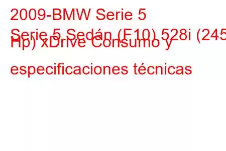 2009-BMW Serie 5
Serie 5 Sedán (F10) 528i (245 Hp) xDrive Consumo y especificaciones técnicas