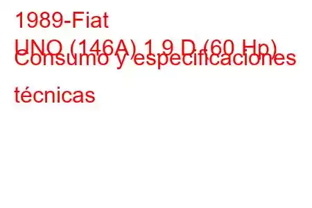 1989-Fiat
UNO (146A) 1.9 D (60 Hp) Consumo y especificaciones técnicas