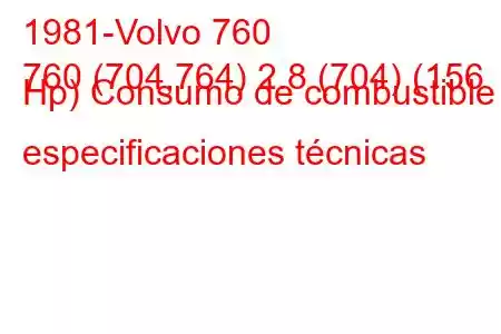 1981-Volvo 760
760 (704,764) 2.8 (704) (156 Hp) Consumo de combustible y especificaciones técnicas