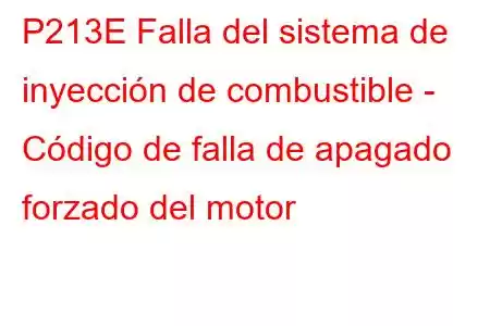 P213E Falla del sistema de inyección de combustible - Código de falla de apagado forzado del motor