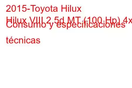 2015-Toyota Hilux
Hilux VIII 2.5d MT (100 Hp) 4x4 Consumo y especificaciones técnicas