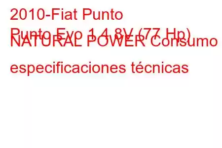 2010-Fiat Punto
Punto Evo 1.4 8V (77 Hp) NATURAL POWER Consumo y especificaciones técnicas