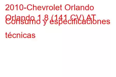 2010-Chevrolet Orlando
Orlando 1.8 (141 CV) AT Consumo y especificaciones técnicas