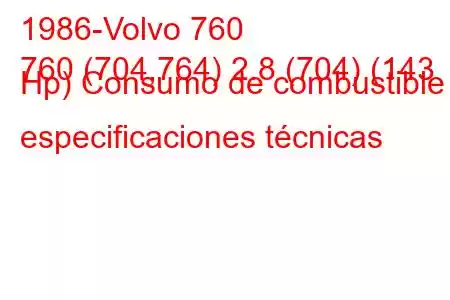 1986-Volvo 760
760 (704,764) 2.8 (704) (143 Hp) Consumo de combustible y especificaciones técnicas