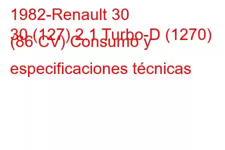 1982-Renault 30
30 (127) 2.1 Turbo-D (1270) (86 CV) Consumo y especificaciones técnicas