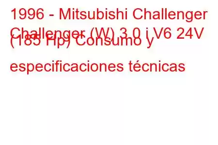 1996 - Mitsubishi Challenger
Challenger (W) 3.0 i V6 24V (185 Hp) Consumo y especificaciones técnicas