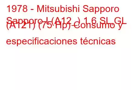 1978 - Mitsubishi Sapporo
Sapporo I (A12_) 1.6 SL,GL (A121) (75 Hp) Consumo y especificaciones técnicas