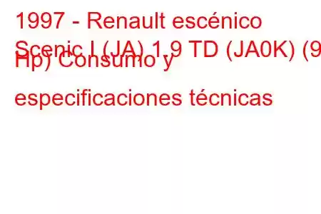 1997 - Renault escénico
Scenic I (JA) 1.9 TD (JA0K) (90 Hp) Consumo y especificaciones técnicas