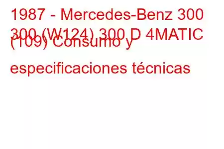 1987 - Mercedes-Benz 300
300 (W124) 300 D 4MATIC (109) Consumo y especificaciones técnicas