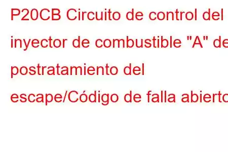 P20CB Circuito de control del inyector de combustible 