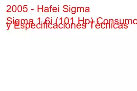 2005 - Hafei Sigma
Sigma 1.6i (101 Hp) Consumo y Especificaciones Técnicas