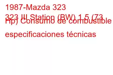 1987-Mazda 323
323 III Station (BW) 1.5 (73 Hp) Consumo de combustible y especificaciones técnicas