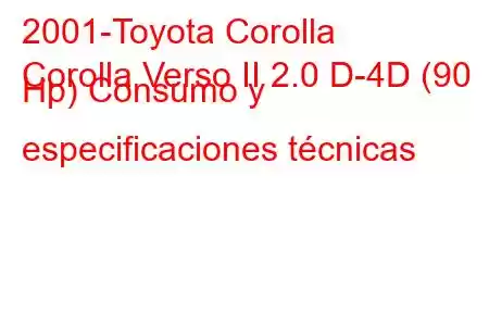 2001-Toyota Corolla
Corolla Verso II 2.0 D-4D (90 Hp) Consumo y especificaciones técnicas