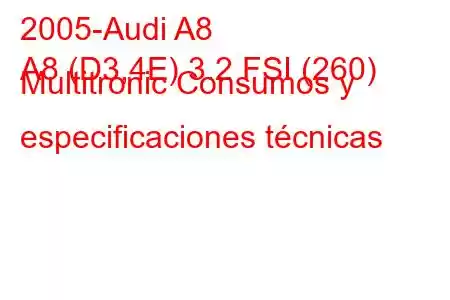 2005-Audi A8
A8 (D3,4E) 3.2 FSI (260) Multitronic Consumos y especificaciones técnicas