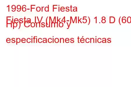 1996-Ford Fiesta
Fiesta IV (Mk4-Mk5) 1.8 D (60 Hp) Consumo y especificaciones técnicas